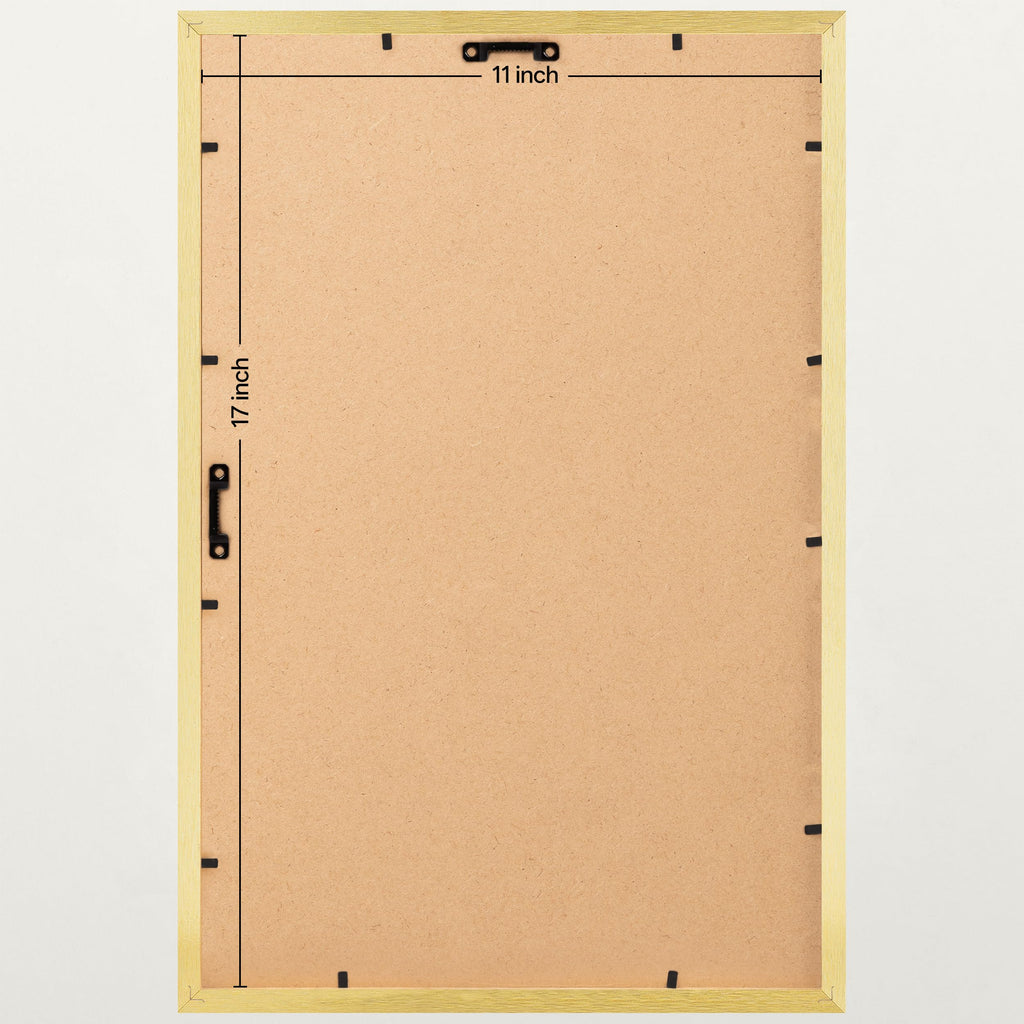 11x17 Picture Frames, Acrylic Cover, Gold, Set of 5