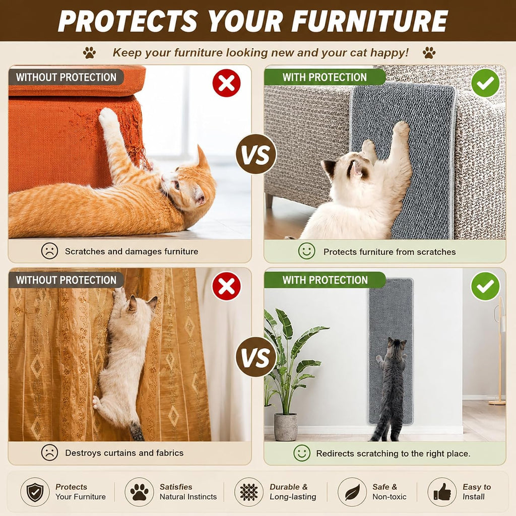 71x15.8" Thickened Cat Wall Climbing Carpet with 16 Fixed Nails
