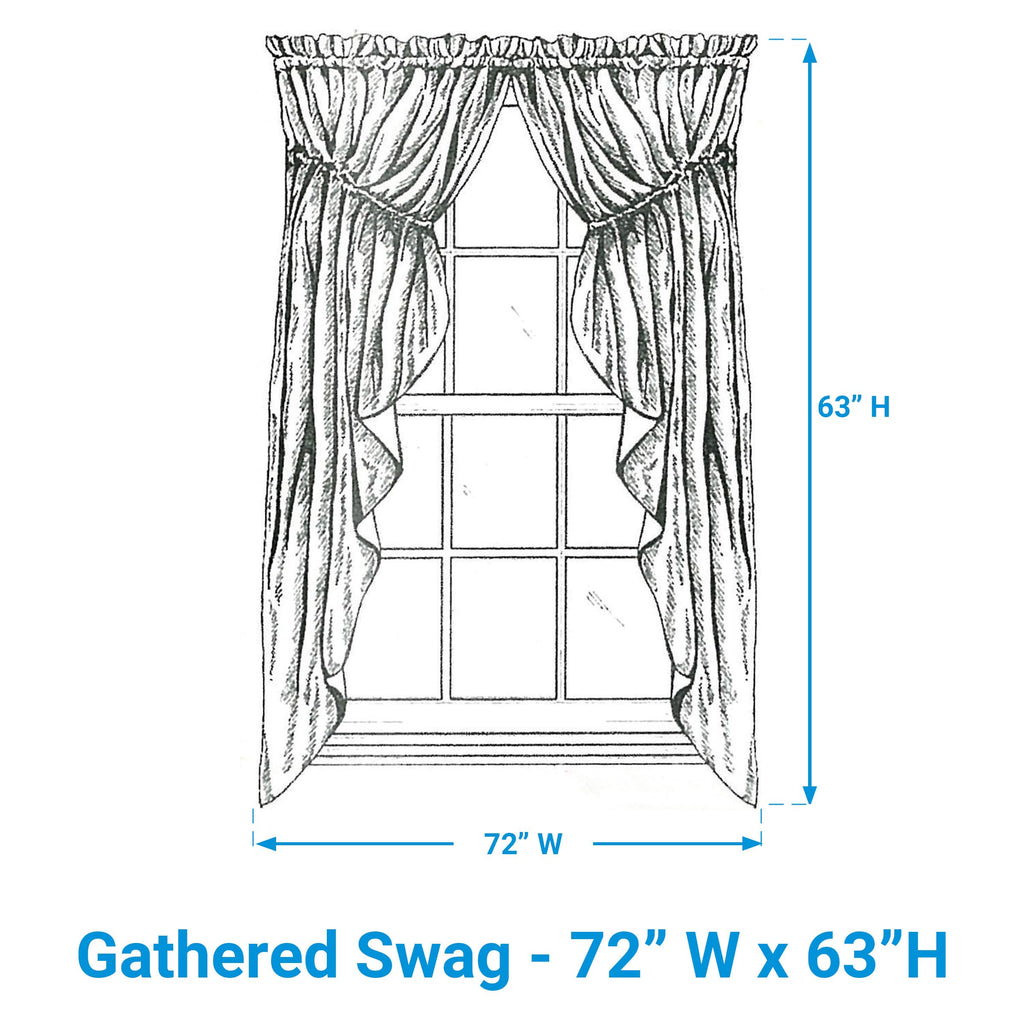 Sturbridge Lined Gathered Swag, 72 by 63", Navy