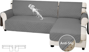Waterproof L-Shape Sectional Cover, 2-Piece with Chaise, Large | Non-slip 2-piece Design, Chaise Lounge Protector