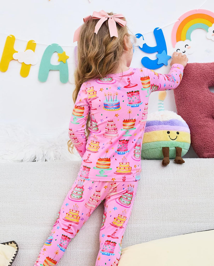 Bamboo Viscose Toddler Girls Kids Pajama Sets - Snug fit Long-Sleeve Softness Sleepwear Pjs 2pcs Jammies