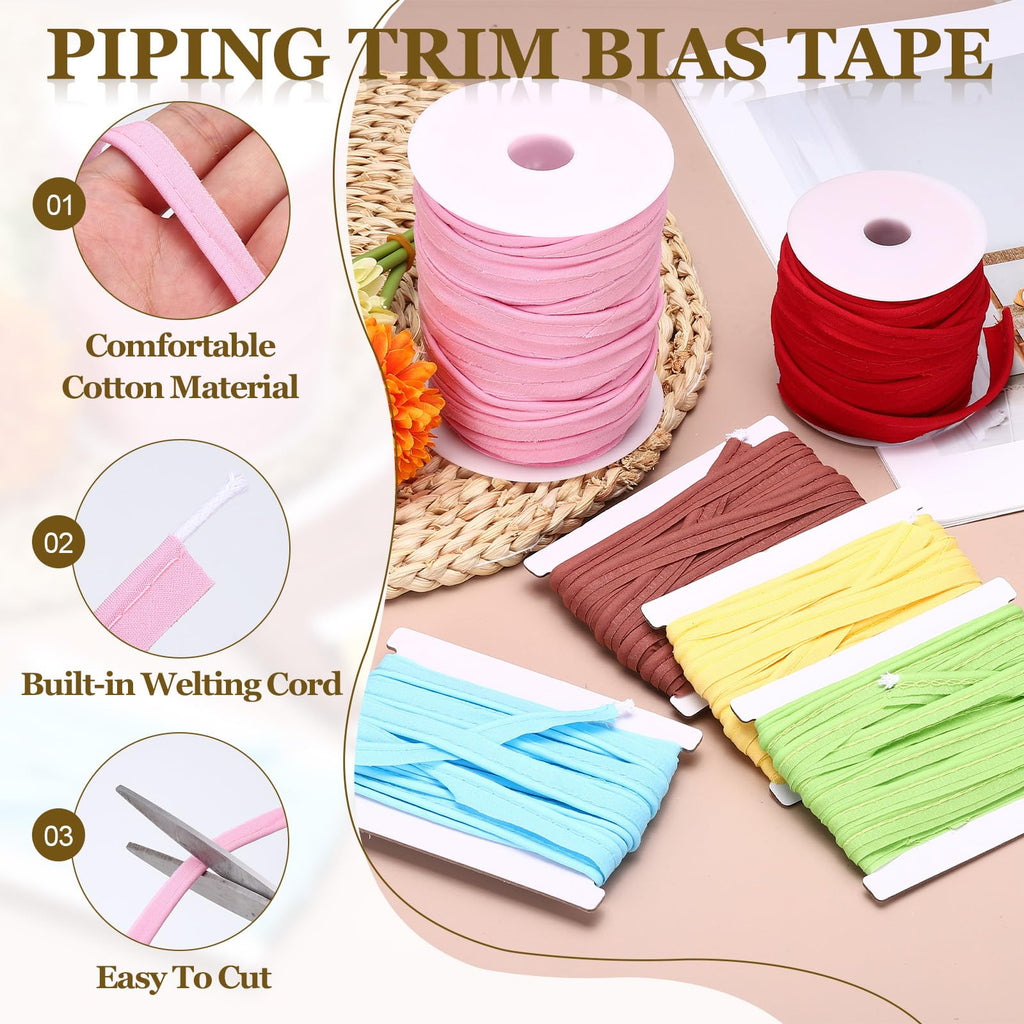 Piping Trim Bias Folding Binding Tape 5/8" Pure White - 6 Yards