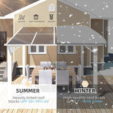 8' x 8' White Gazebo Outdoor Pergola for Patio, Small Wall-M - Image 2