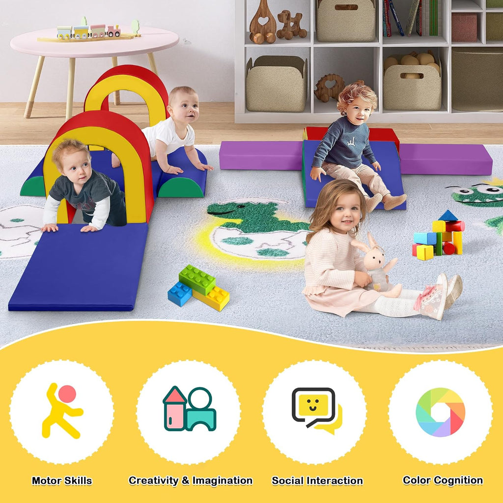 10 Piece Foam Climbing Blocks for Toddlers, Soft Play Set Blocks