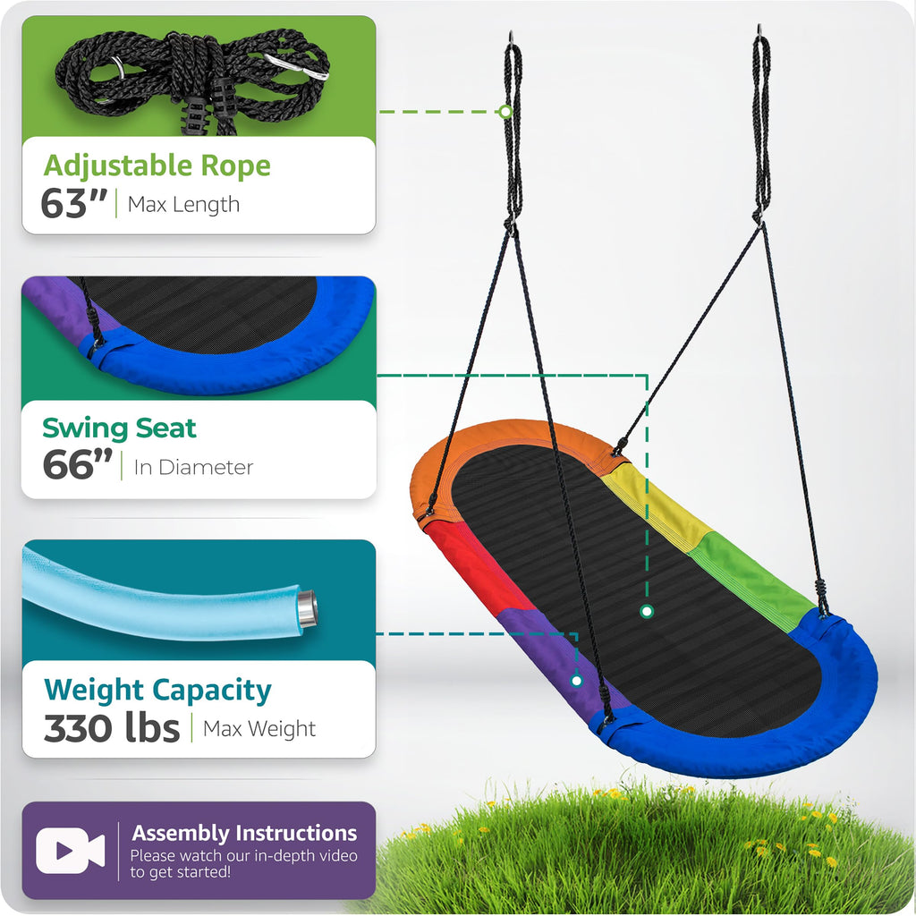 Saucer Swing for Kids, 700 lb Platform (Oval, 66 Inch)