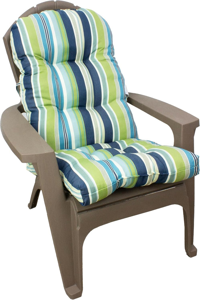 Seaside Stripes Indoor Outdoor Adirondack Cushion Patio Chair Cushion