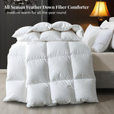 Feather Comforter Oversized King, Filled with Feather and Downfiber, White Duvet Insert