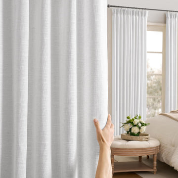 Pinch Pleated Curtains 105 Inches Long Memory Trained Modern Viral Pleat with Hooks 40 x 105 Inch Sliding Glass Door