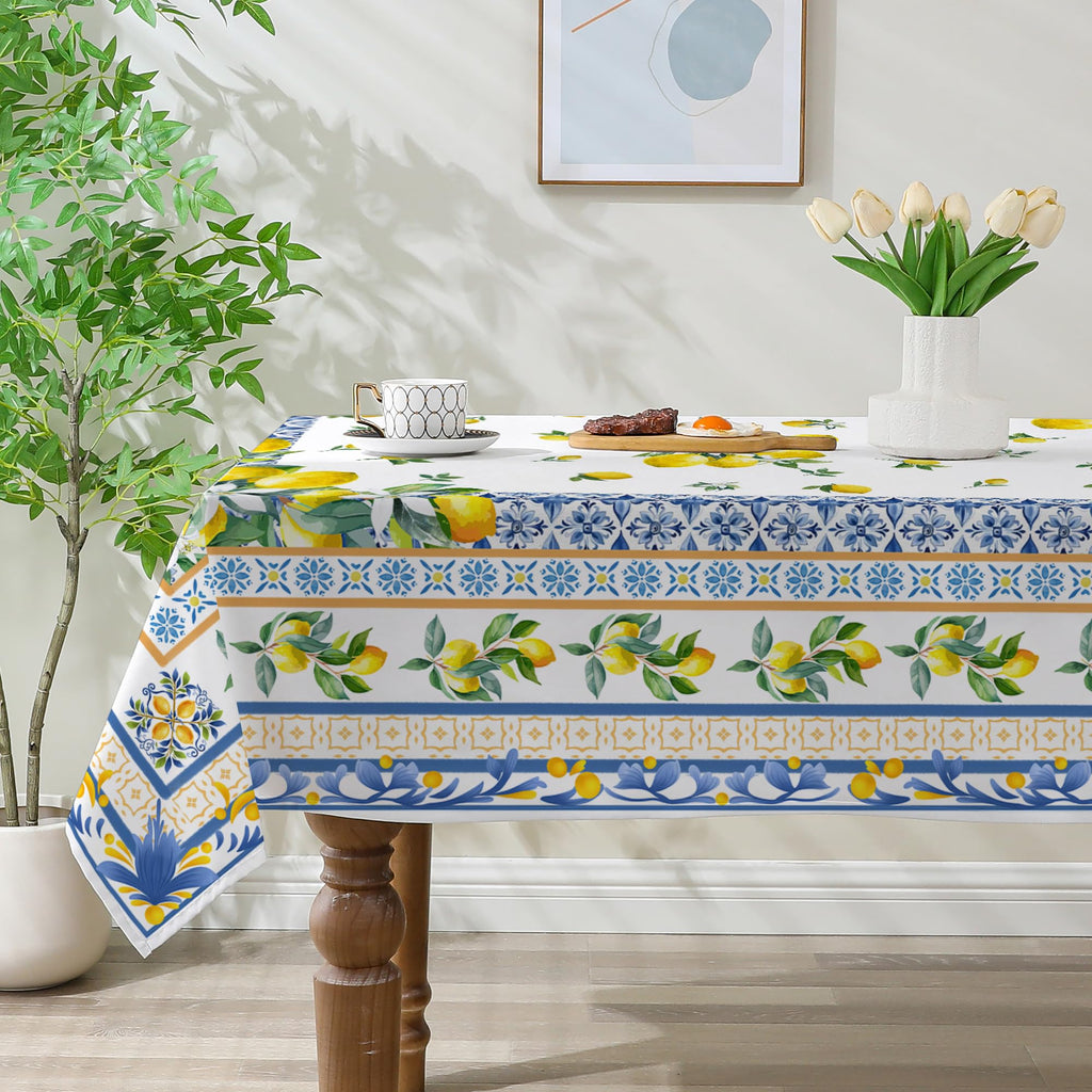 Lemon Tablecloth 60x84 Inch Rectangle - Italian Summer Decor