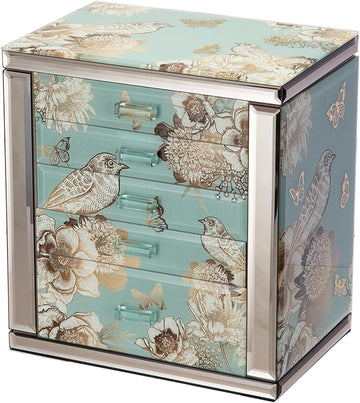 Glass Jewelry Box, 5-Layer Storage Case,Jewerly Boxes for Women