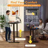 55 x 24 Inches Electric Height Adjustable Standing Desk Large Sit Stand Up Desk Home Office Computer Desk Memory