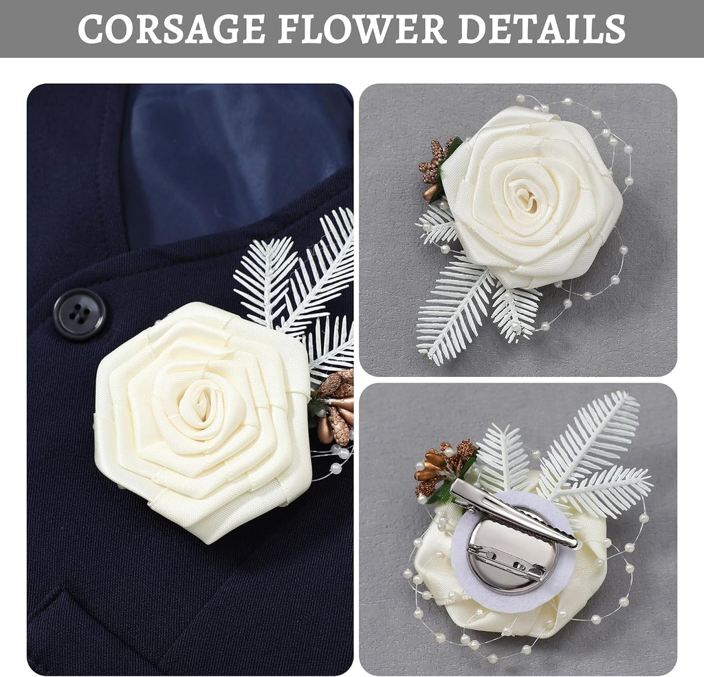 Baby Boy Clothes Suit Infant Gentleman Wedding Outfit Dress Shirt+Bowtie+Vest+Corsage+Suspender+Pants 6Pcs Set