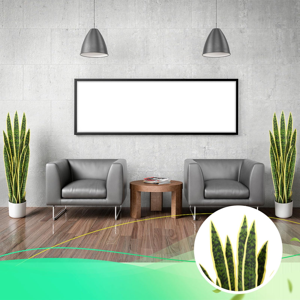 2 Pack 3.17 ft Tall Artificial Snake Plant Fake Sansevieria Plant Large Faux Snake Bulk in Pot Housewarming Gift