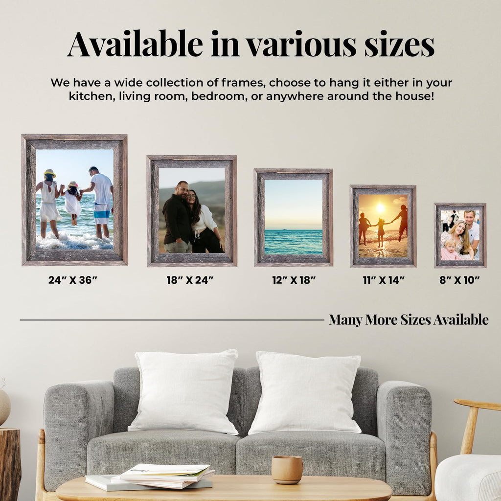 Farmhouse Style Picture Frame, 16x20, Natural Weathered Gray