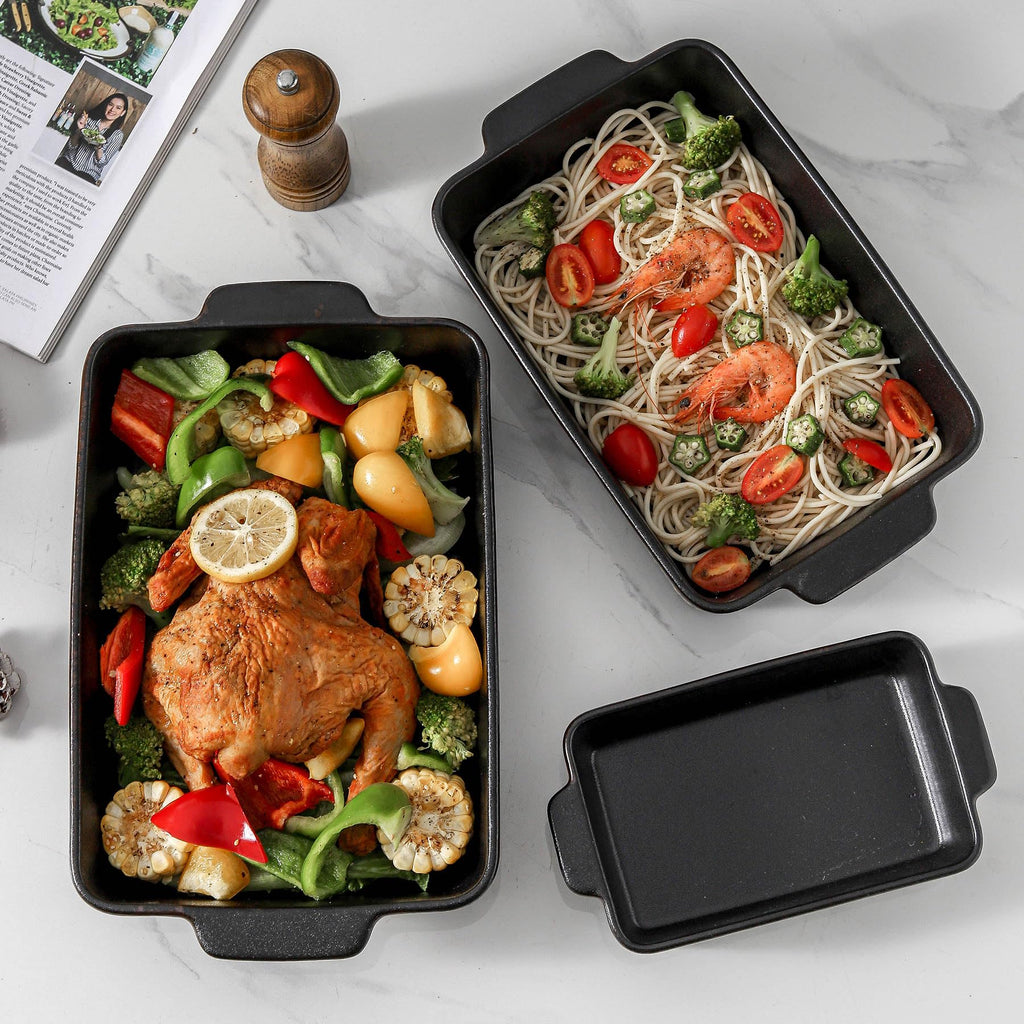 Bakeware Set, Ceramic Baking Dish, Rectangular Baking Pans Set, Casserole Dish for Cooking, Cake Dinner, Kitchen 9 x