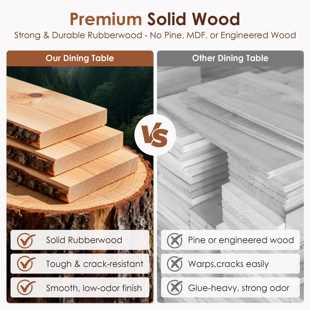 Extendable Dining Table for 4-8, 67"-82" Wood Dining Room Table with Self-Storing Butterfly Leaf, Modern Kitchen