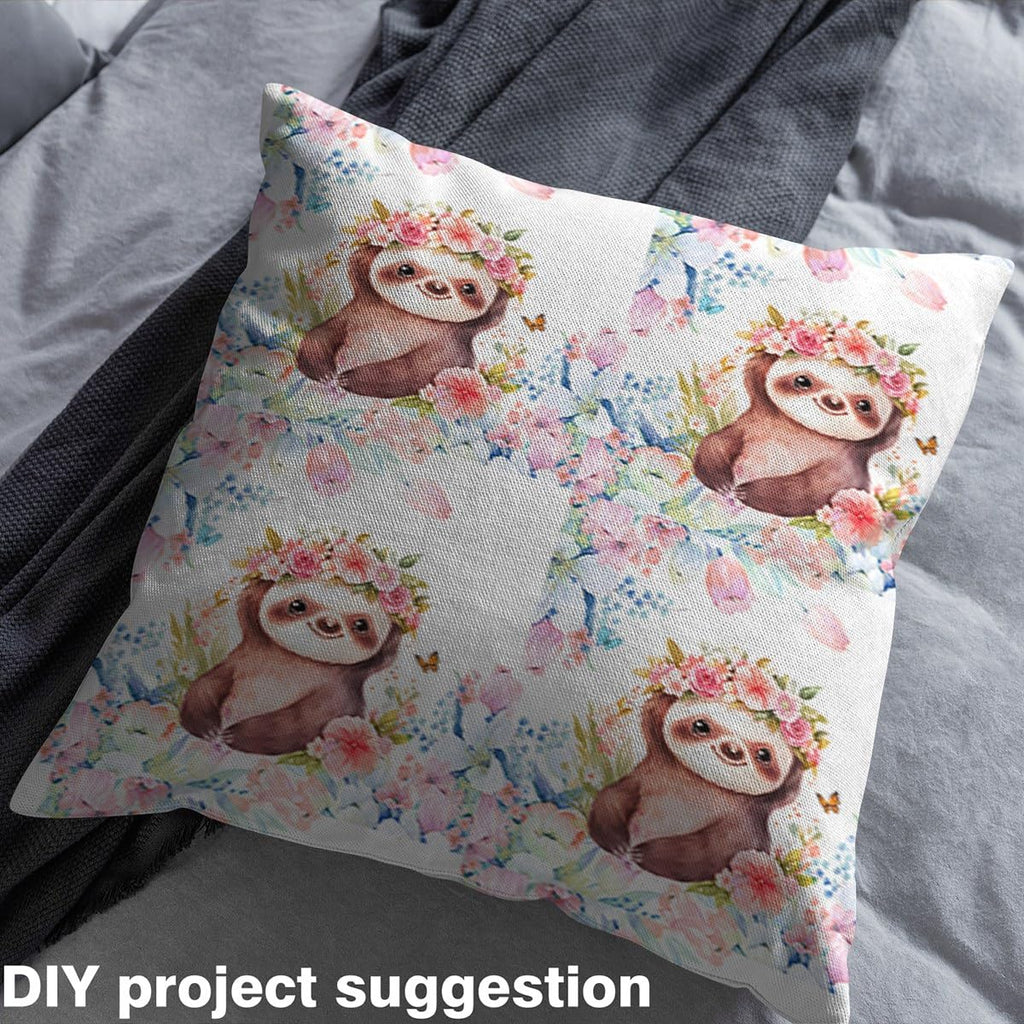 Cute Sloth Fabric By The Yard 1 Yard