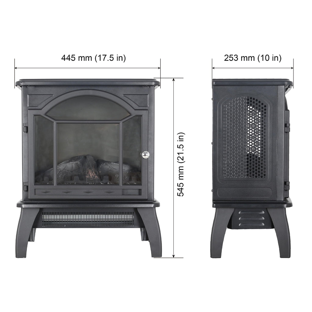 Freestanding Electric Fireplace Heater,Portable Infrared Fireplace Stove with 4 Types of 3D Realistic Flame