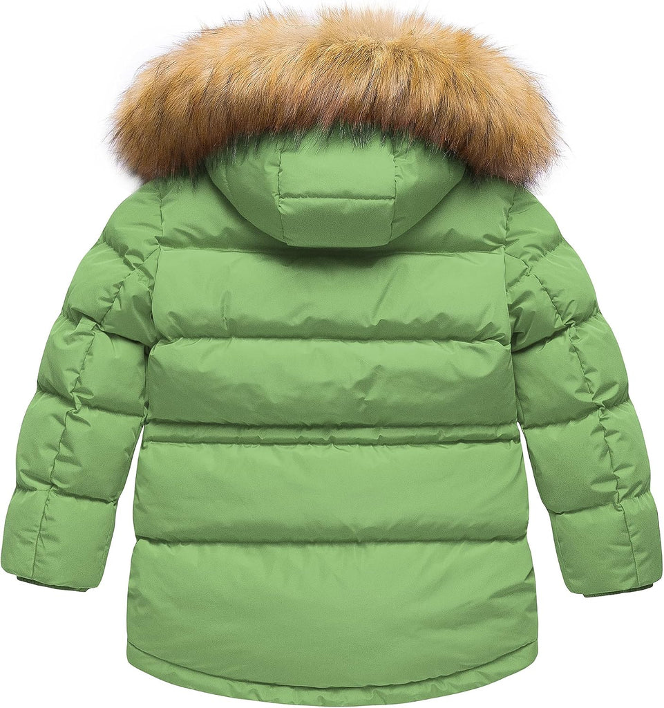 Boy's Winter Parka Water Resistant Hooded Puffer Fleece Lined Jackets Coats