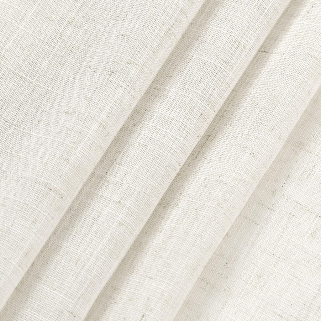 Cream Cafe Curtains 48 Inch Length Set 2 Panel Back Tab Pocket Semi Sheer Short Linen Cream Curtain Tiers for Small