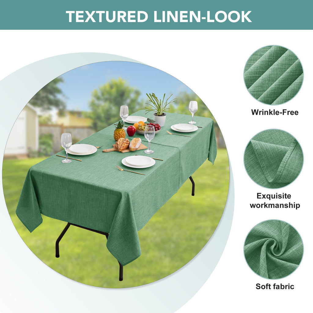 Outdoor Tablecloth with Umbrella Hole, Natural, 60x102 Inch