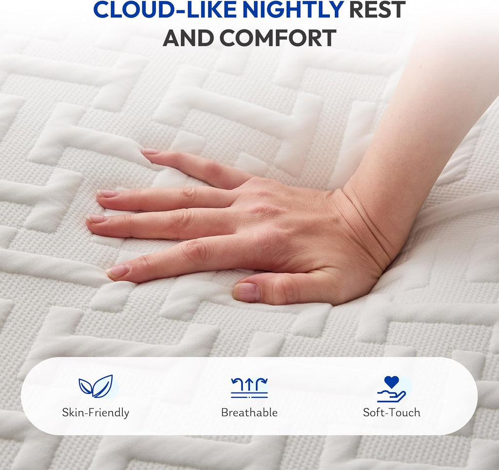 Firm Queen Mattress 10 Inch,Cooling Green Tea Gel Memory Foam | Cool Night Sleep,Back Pain Relief,Enhanced