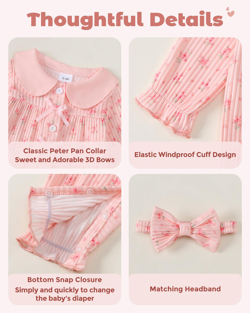 Newborn Baby Girl Clothes 6 9 12Month Coming Home Essential Outfit