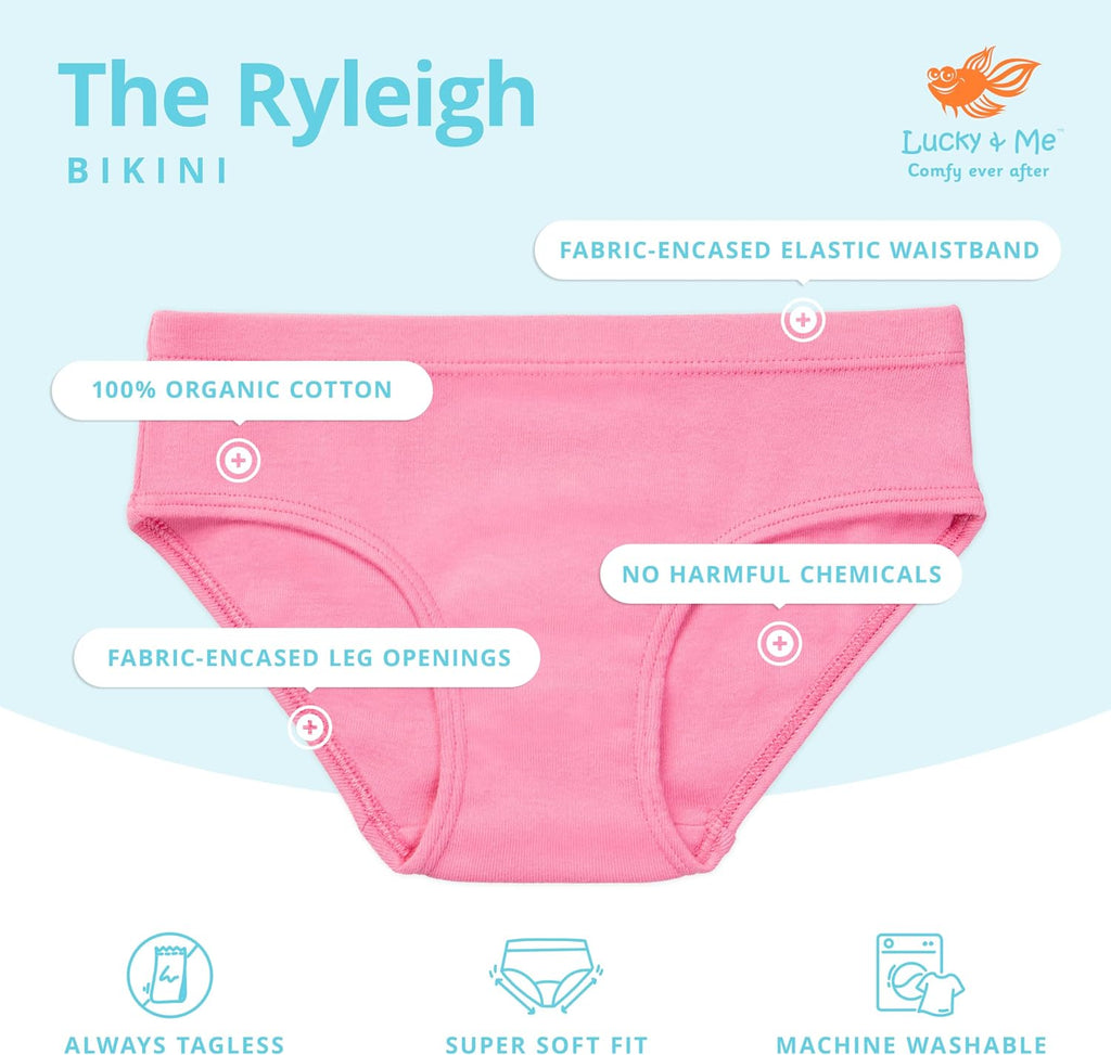Ryleigh Girls Bikini | Children's Organic Cotton Tagless Underwear | Pack