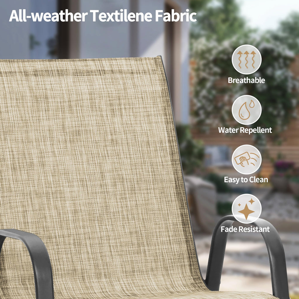 Patio Chairs Set of 8 - Outdoor Stackable Dining Chairs for All Weather - Breathable Textilene Outdoor Chair Sets