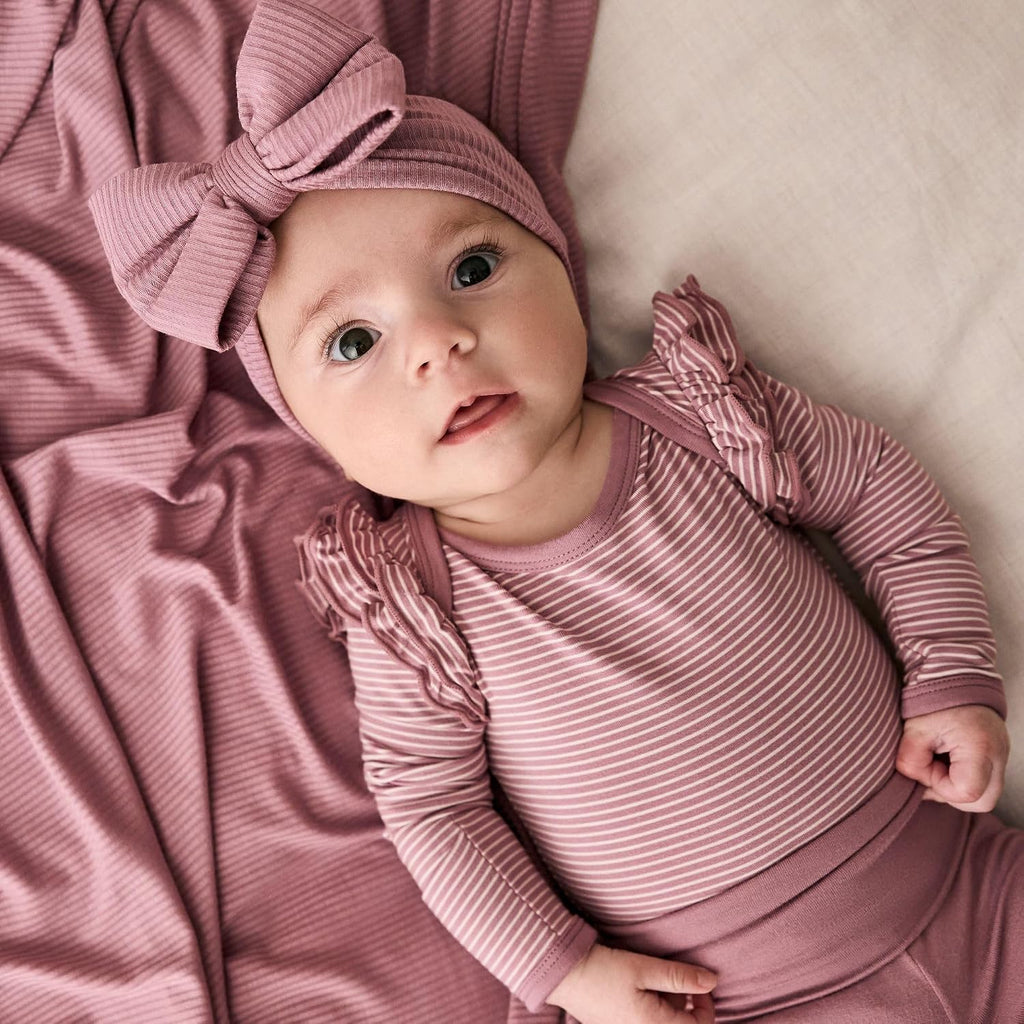 Flutter Bodysuit, Viscose from Bamboo Long Sleeve Bodysuit for Baby Girl, Outfit Baby Clothes