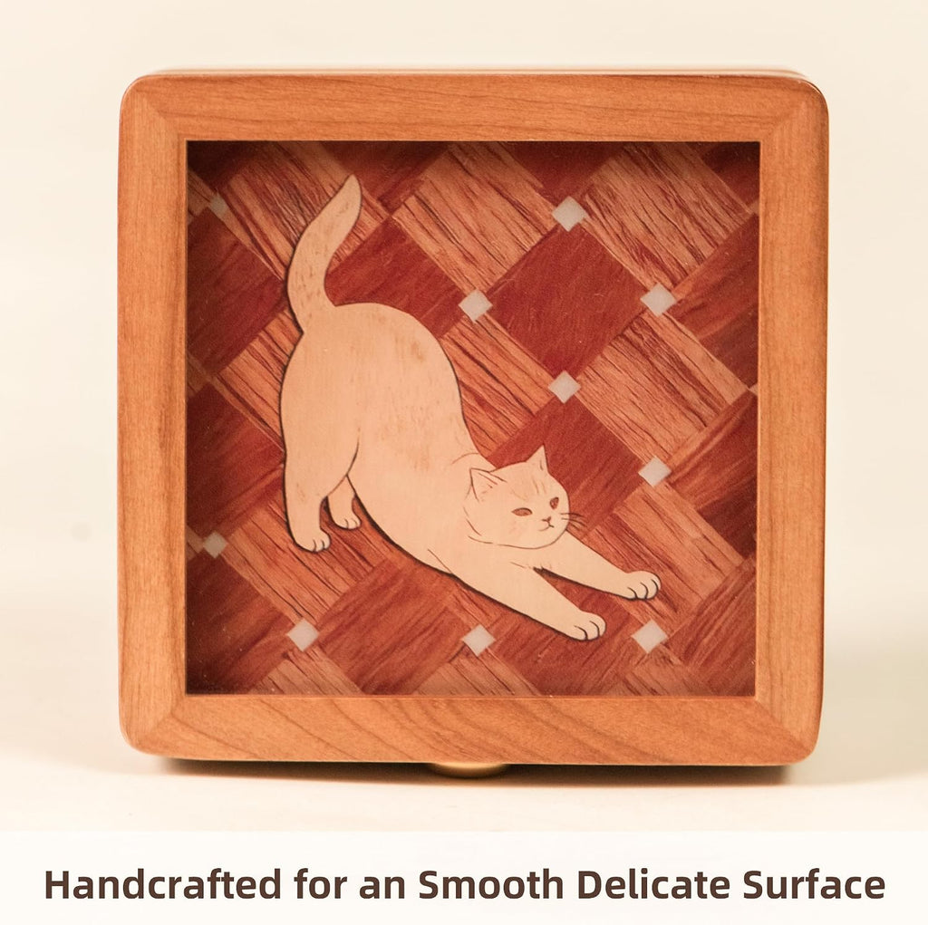 Small Jewelry Box,Cherry Wood Jewelry Case,Travel Jewelry Organizer
