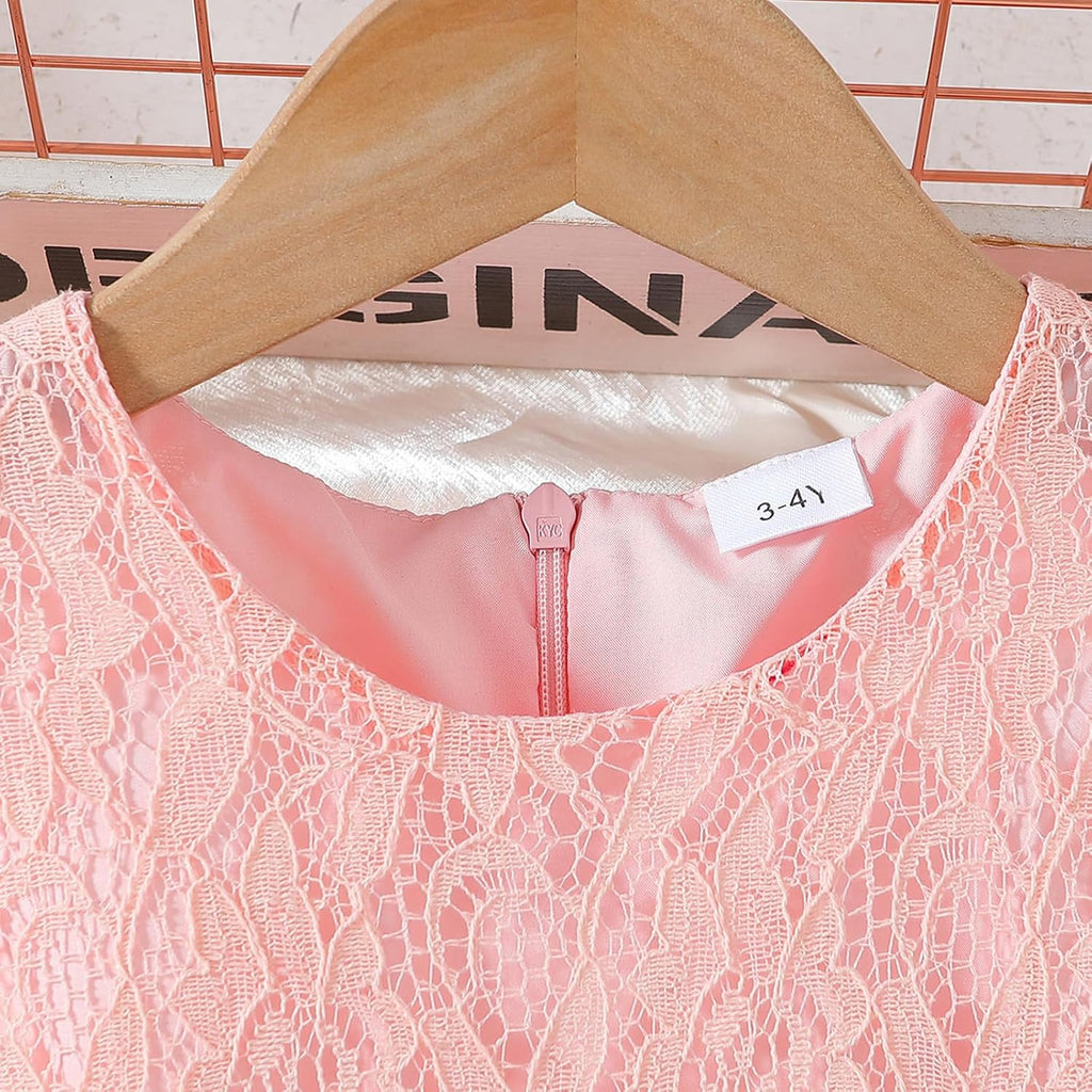 Dress Summer Spring Lace Fly Sleeve Round Neck Casual Dress 3 4 5 6 7 8 9 10 T