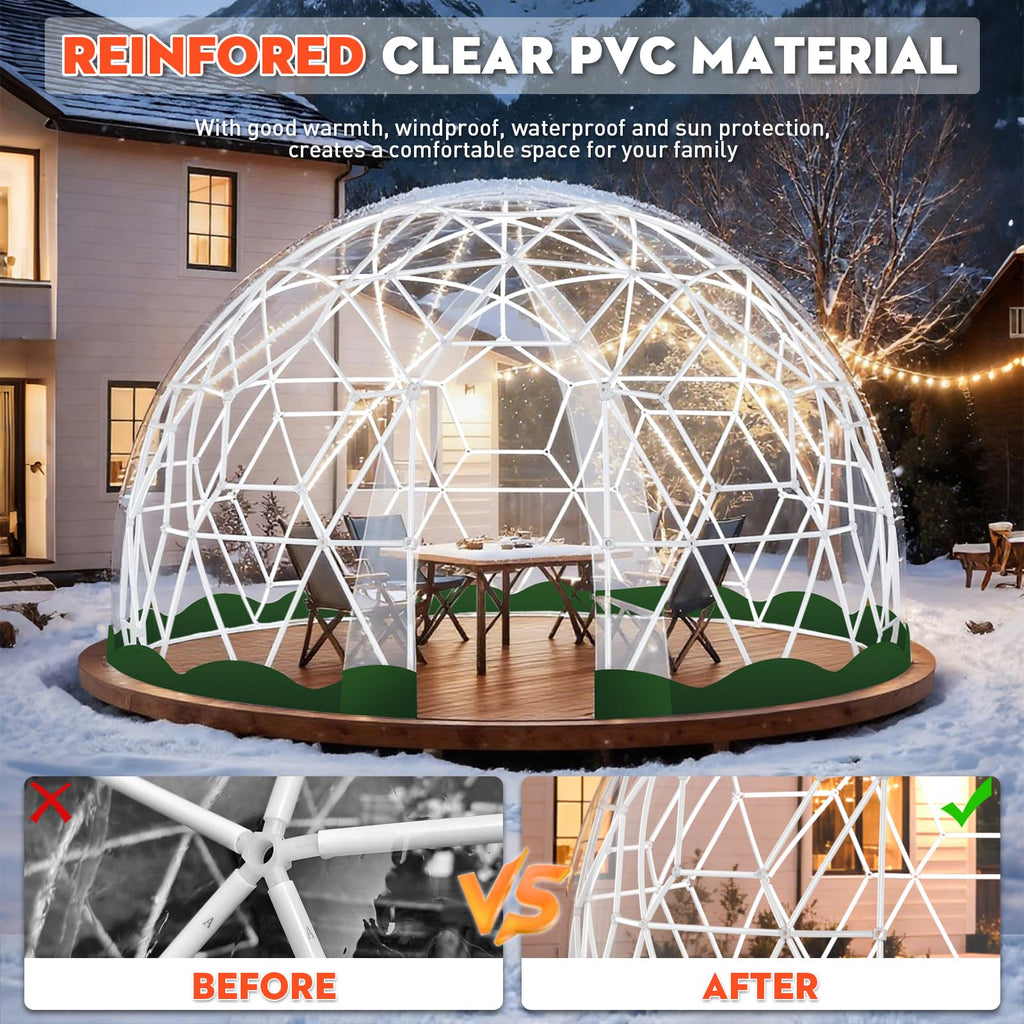 Garden Dome Bubble Tent House Outdoor, Upgraded Geodesic Dome Greenhouse with Transparent PVC Cover, Weatherproof