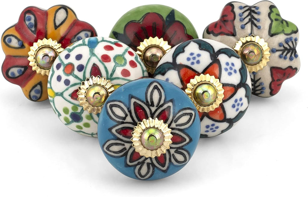 Ceramic Cabinet & Drawer Knobs - Decorative Kitchen Cabinet Hardware, Cupboard & Dresser Knobs - Handcrafted Furniture
