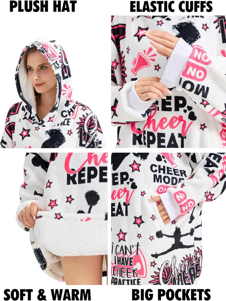 Cheerleader Gifts, Wearable Blanket Hoodie, Oversized Hooded Blankets | Cheerleading Gift, Coach, Cheer Sweatshirt