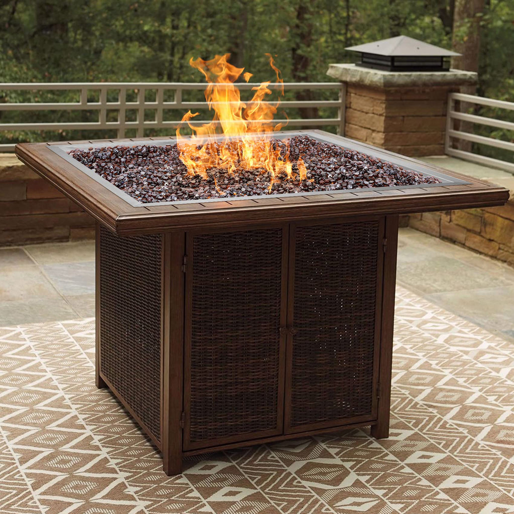 36" Square Fire Pit Flat Pan with Burner Ring, 435, 000 BTU
