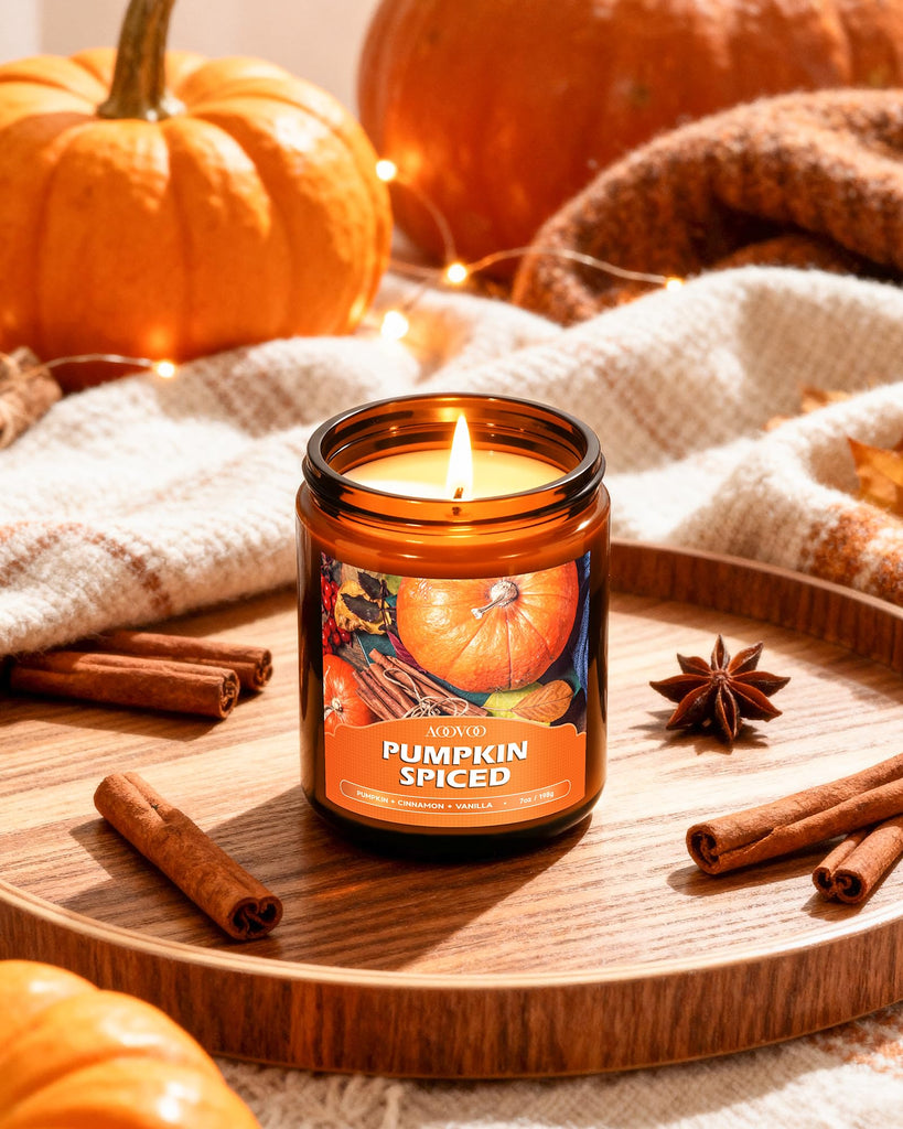 Fall Candles Set - 4 Pack Candles Scented, 28 oz Natural Soy Wax 200 Hour Long Lasting, Autumn Gifts Set for Women