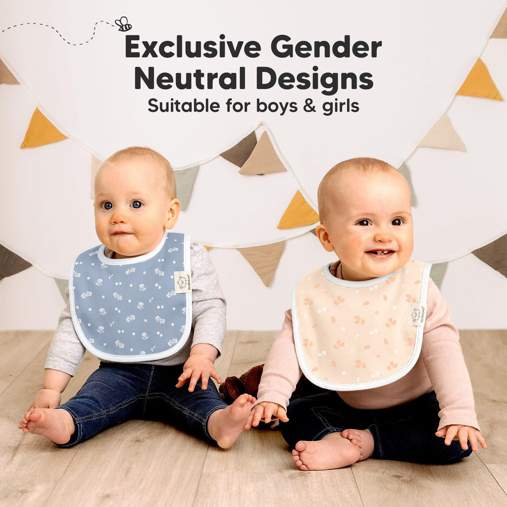 8-Pack Organic Baby Bibs for Drooling and Teething (Fleur)