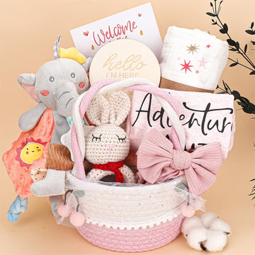 Baby Girl Gifts Basket,Baby Shower Gifts for Girls,New Born Baby Girls Gift,Baby Girl Gift Basket,Gender Reveal