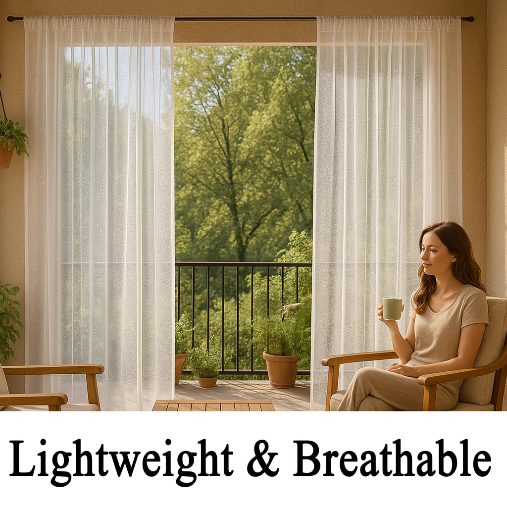 10 x 10 ft Outdoor White Tulle Backdrop Curtains Waterproof Voile Sheer Screen Breathable Mash Netting Light