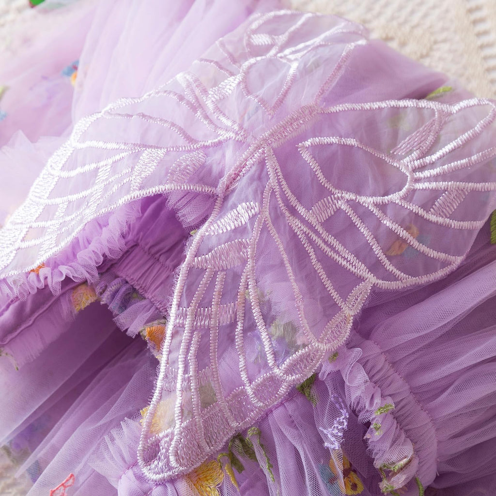 Baby Girl Tulle Dress Casual Flower Embroidery Toddler Dresses