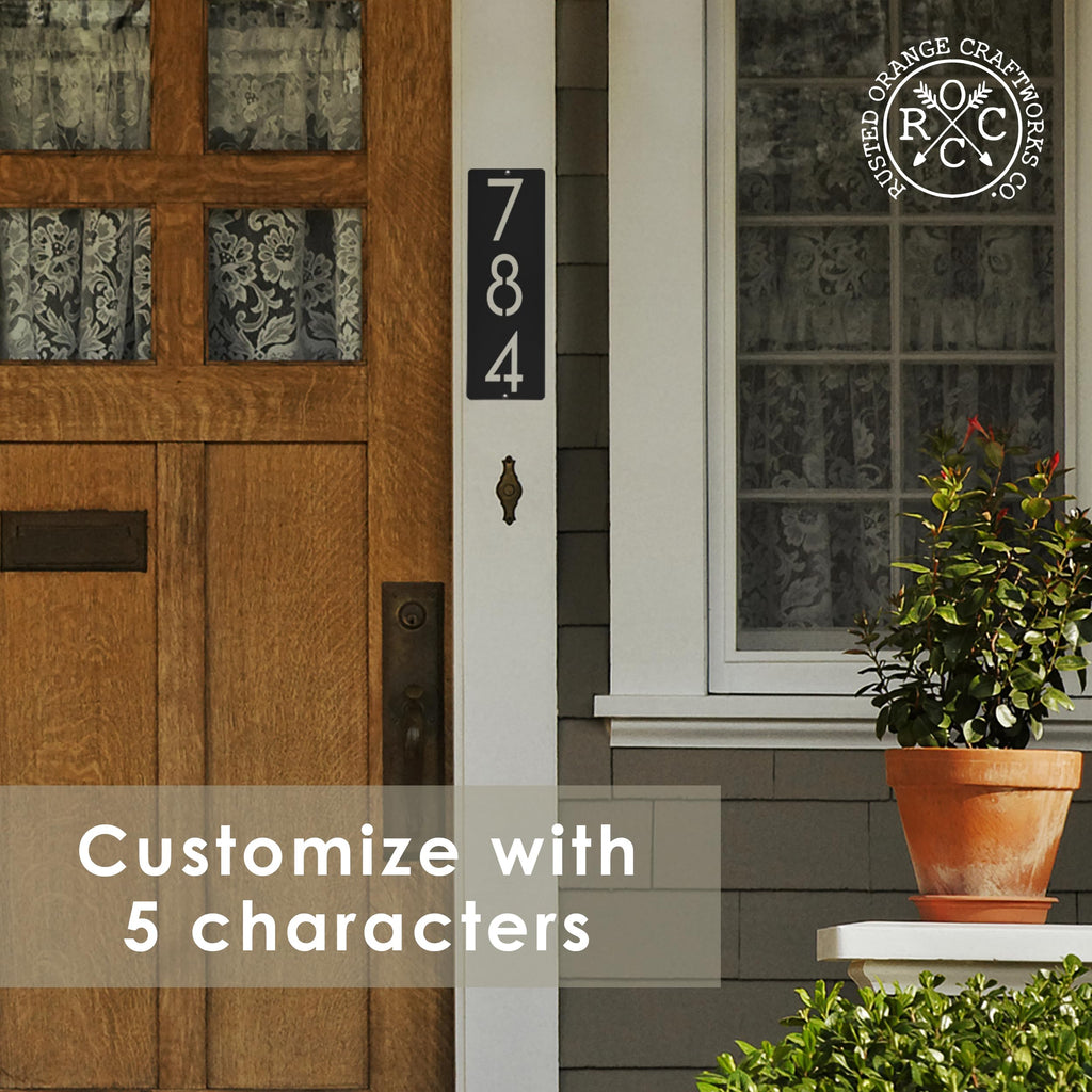 Cider House Rectangular Address Plaques - Vertical Custom Metal House Number Sign for Outside, Modern Home Address