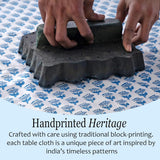 CPC Tablecloth 100% Cotton 60x60 Inch Indian Block Print Square Table Cover, Table Cloth for Wedding