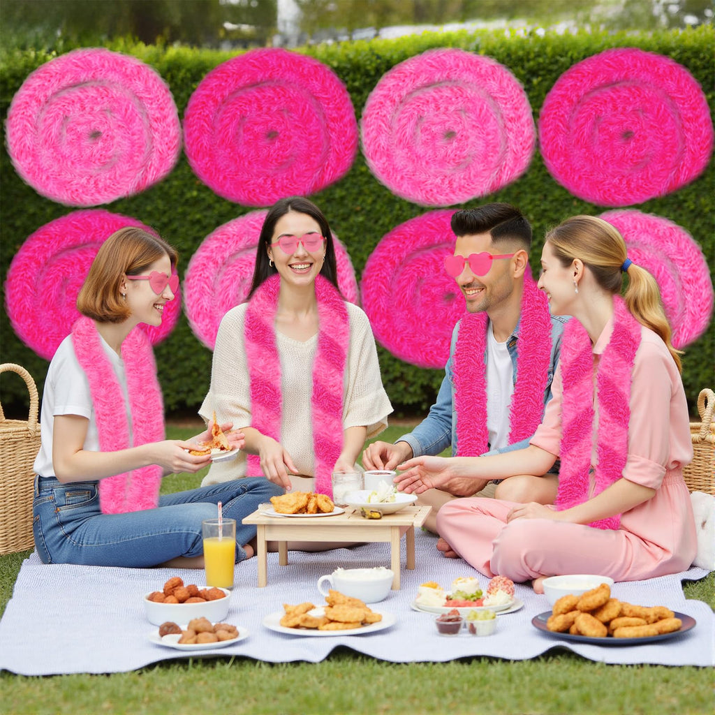 Pink Feather Boa 12PCS Feather Boas Party Pack (2m/6.6ft) Boa Sunglasses