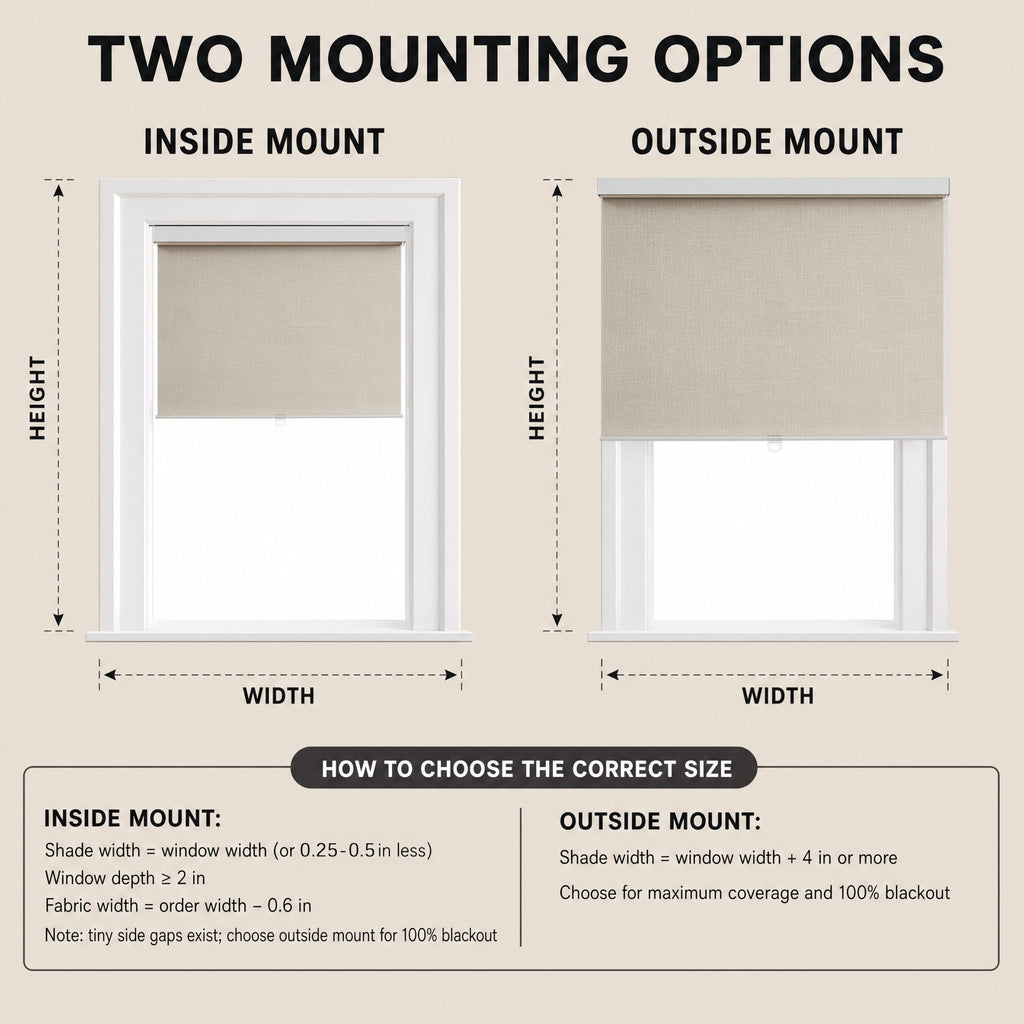 100% Cordless Free-Stop Roller Shades(Natural )