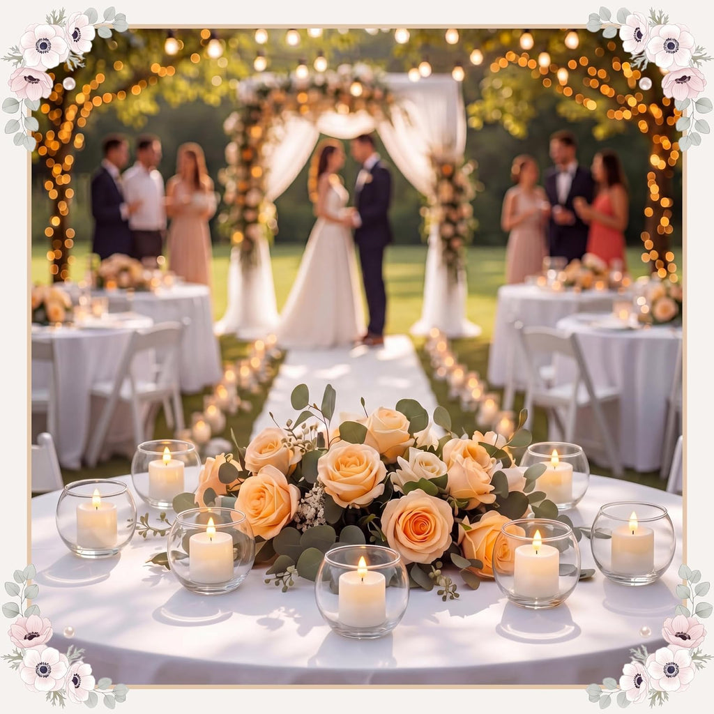 80 Pack Clear Glass Tealight Candle Holders Bulk Round Votive Small Bowl Candle Holders for Wedding Centerpieces