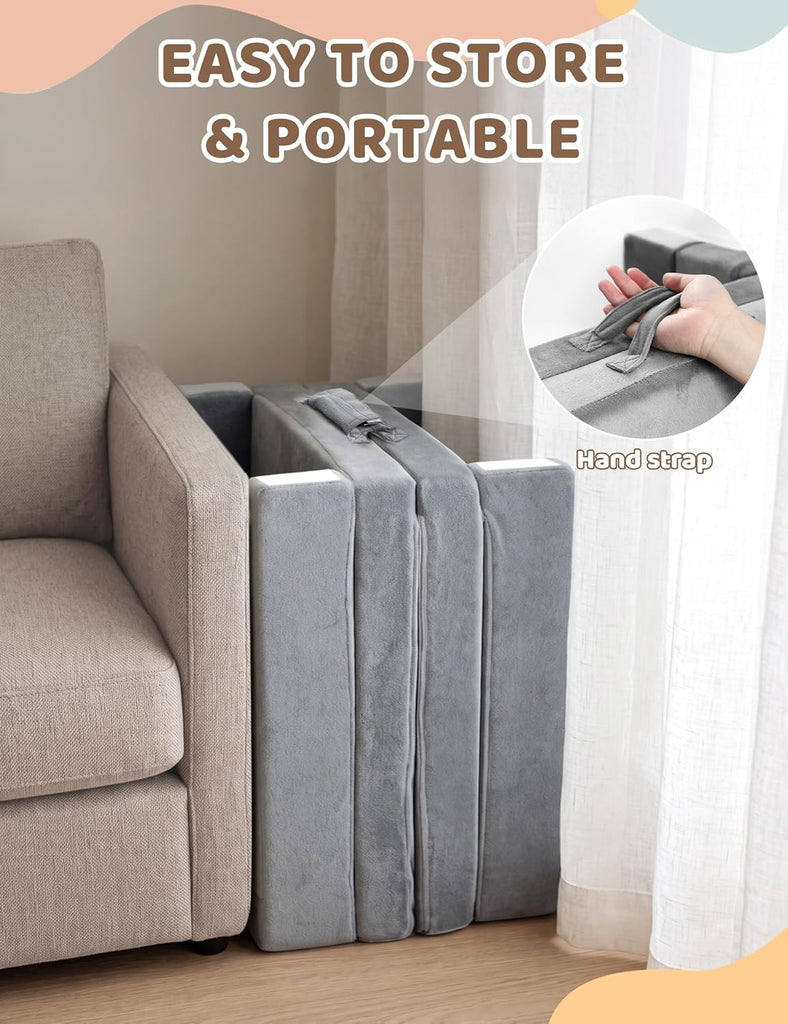 54" Portable Travel Toddler Bed, Foldable Foam Floor Bed for Kids