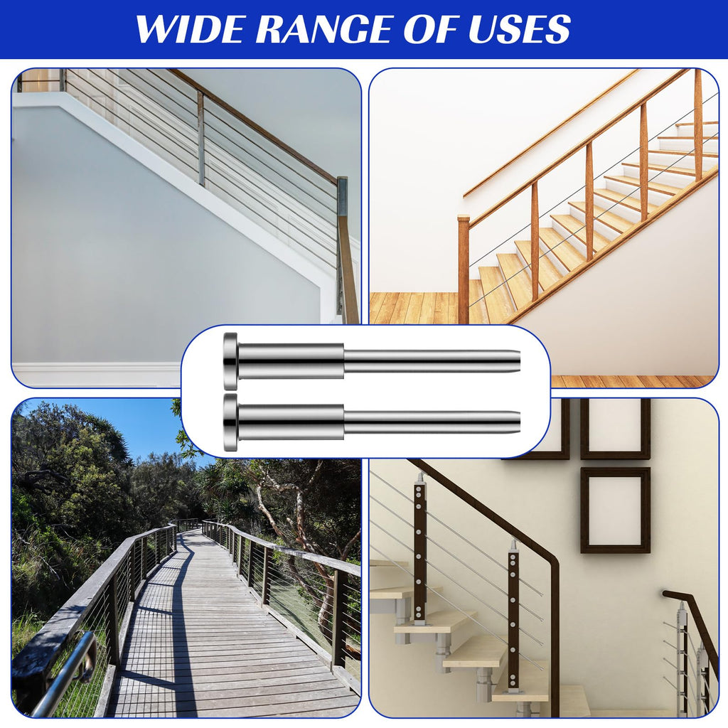 150 Pack 3/16" Stainless Steel Cable Railing Hardware Kit, Silver