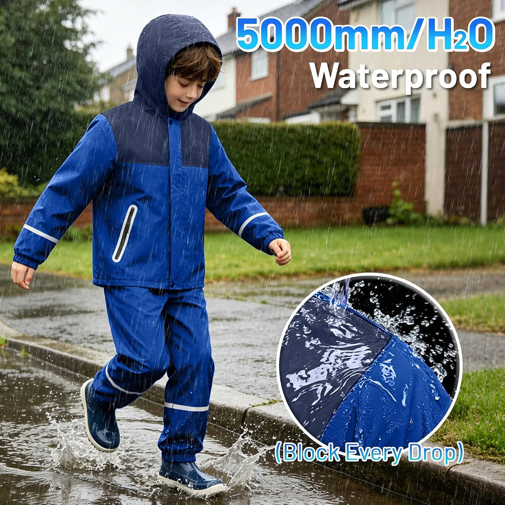 Reflective Kids Rain Suit Boys Girls Youth Waterproof Rain Gear