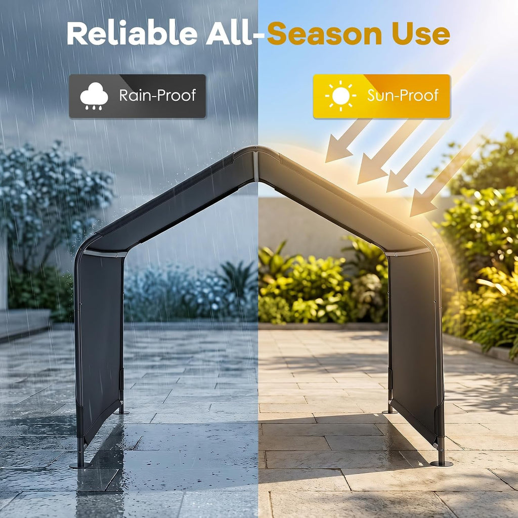 Outdoor Dog Shade Shelter with Waterproof Canopy, 4.2'x3.9'x3.5'